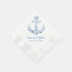 Nautische Anker und Fische Gewohnte Hochzeit Napki Serviette