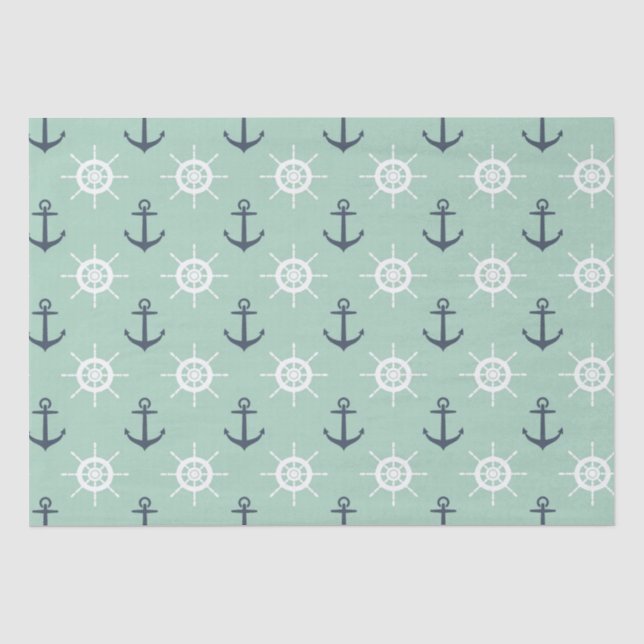 Nautische Anker und Helme Seidenpapier (Vorderseite)
