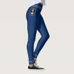 Nautische Anker- und Seilblauer Schwarz-weiße Stre Leggings<br><div class="desc">Leggings mit eigens dafür entworfenen nautischen Bootsankern und Seilen mit schwarz-weißen Streifen auf klassischem Marineblau oder lassen sich einfach an Ihre Lieblingsfarbe anpassen.</div>