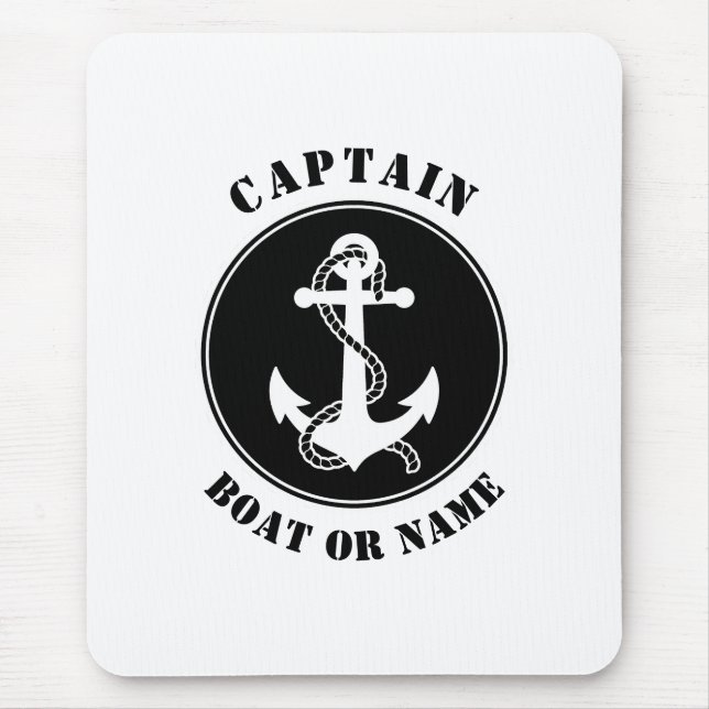 Nautische Anker und Seile mit Captain Boat oder Na Mousepad (Vorne)