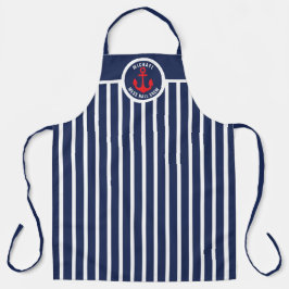 Nautische Anker und Streifen Mess Hall Crew Schürze