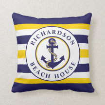Nautische Anker-Yellow Stripes Familienname