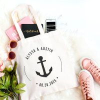 Nautische AnkerEDITABLE Gastgeschenk Hochzeit Tasc