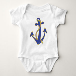 Nautische Ankerflotte mit Goldrappen Baby Strampler