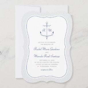 Nautische Ankerhochzeit Minimalistisch Einladung