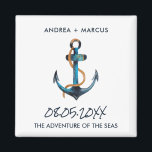 Nautische Ankermagnete für die Gastgeschenk Hochze Magnet<br><div class="desc">Gastgeschenk Hochzeit Magnete für Paare,  die auf einem Kreuzfahrtschiff verheiratet werden. Passen Sie Ihre Namen,  das Hochzeitdatum und den Schiffsnamen an.</div>