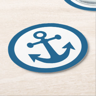 Nautische Ankerpapier-Untersetzer Runder Pappuntersetzer