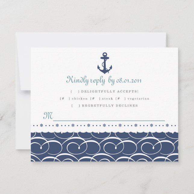 Nautische Antwortkarte RSVP Karte (Vorderseite)