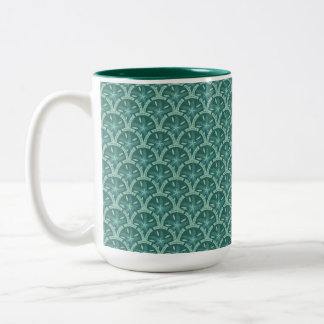 Nautische Aquamarine Gitter Zweifarbige Tasse