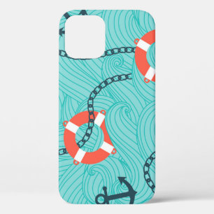 Nautische Attribute Freehand Nahtloses Muster Case-Mate iPhone Hülle
