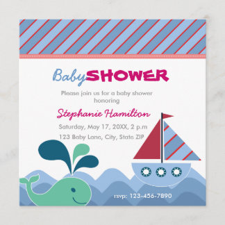 Nautische Babydusche Einladung