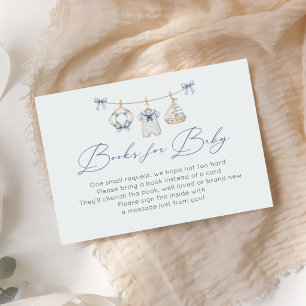 Nautische Babyparty-Bücher für Baby-Einlagekarte Begleitkarte
