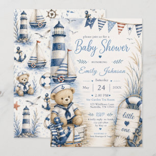Nautische Babyparty Einladung