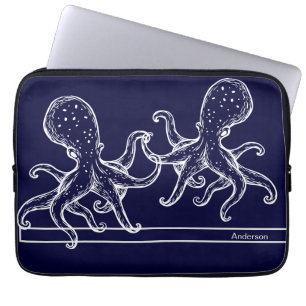  Nautische Badewanne Seefahrt Blauer Oktopus  Laptopschutzhülle