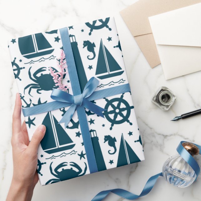 Nautische Beachwickelpapier Geschenkpapier (Schenken)