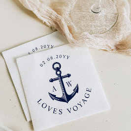Nautische benutzerdefinierte Monogramme Serviette