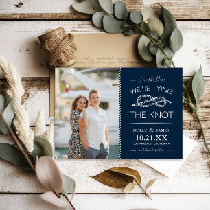 Nautische Bindung des Fotos des Knotens Save the D Date
