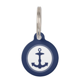 Nautische Blauanchor mit benutzerdefinierten Infor Haustiermarke
