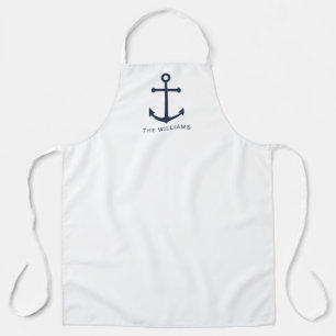 Nautische Blaue Ankerstelle mit Individuelle Name Schürze