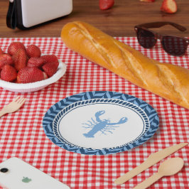 Nautische blaue Hummer-Küstenparty-Papierplatten Pappteller