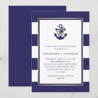 Nautische Blume | Dusche für Paare mit blauen Stre