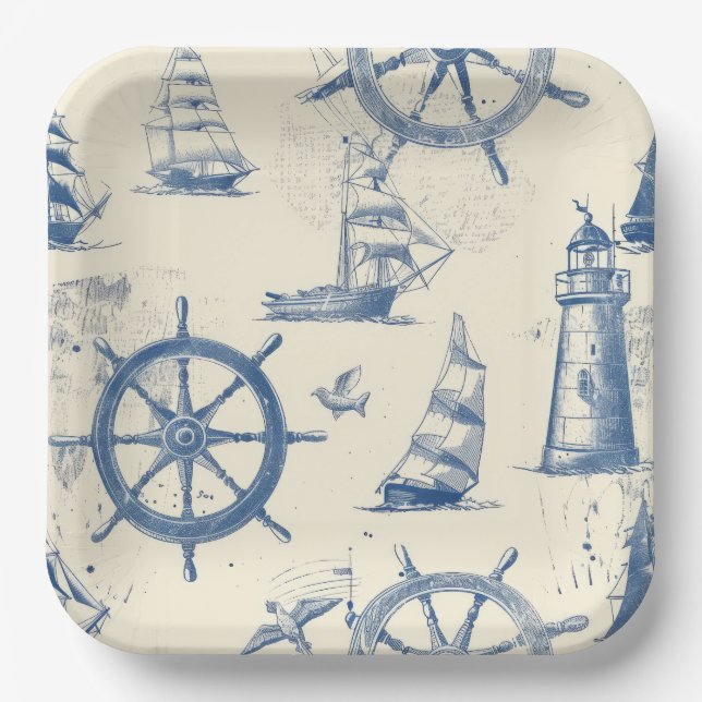 Nautische Brise Paper Bowl Pappteller (Vorderseite)