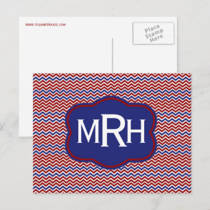 Nautische Chevron auf weißer Postkarte