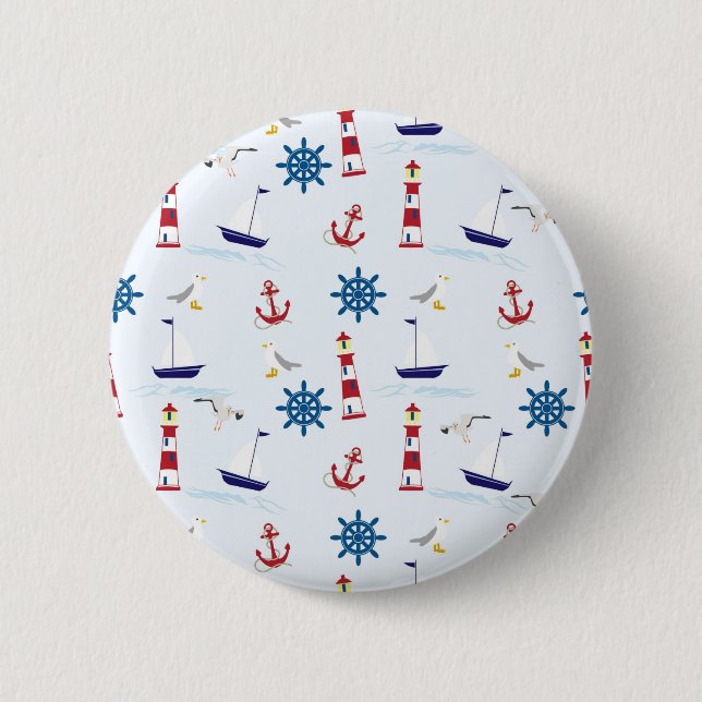 Nautische Collage Button (Vorderseite)
