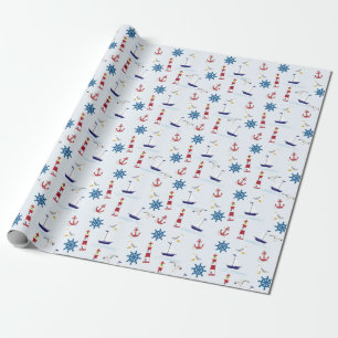 Nautische Collage Geschenkpapier