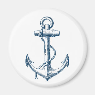 Nautische Dekoration mit Navy Blue White Magnet