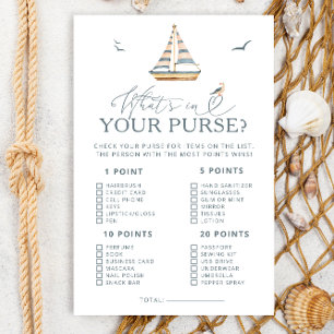 Nautische Dinge in Ihrem Purse Baby Shower Game
