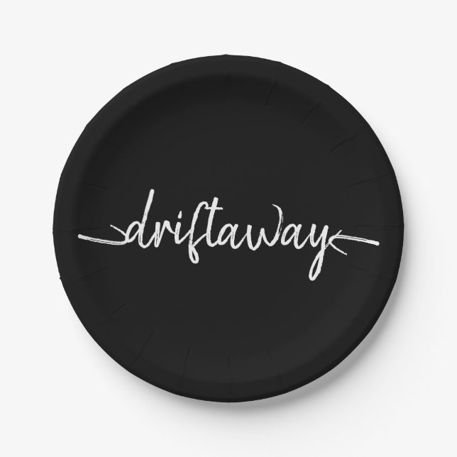 nautische DRIFT AWAY-Schrift | Pappteller (Vorderseite)