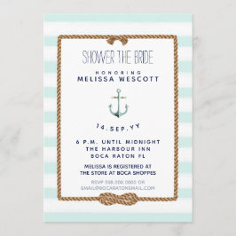 Nautische Dusche der Braut Unendlichkeit Knochensc Einladung