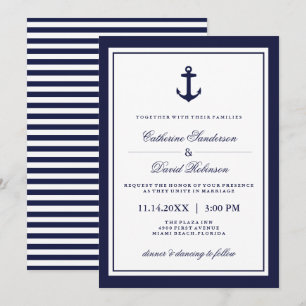 Nautische Einladungen zu Hochzeiten mit Marinestre