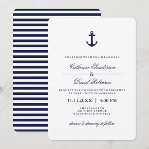 Nautische Einladungen zu Hochzeiten mit Marinestre