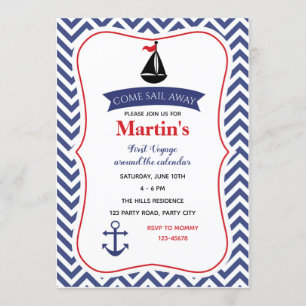 Nautische Einladungen zum Geburtstag (Boys Navy)