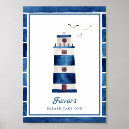 Nautische Favoriten für das blaue Leuchtturm der W Poster