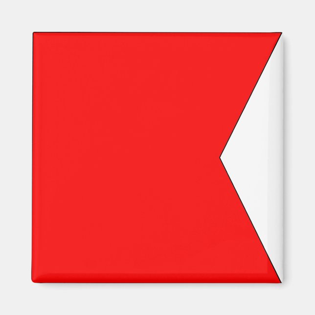 Nautische Flagge "B" Bravo Magnet (Vorne)