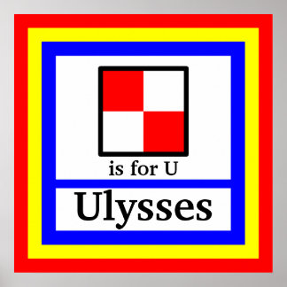 Nautische Flagge ist für U und den Namen Ihres Kin Poster