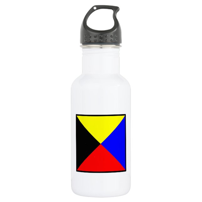 Nautische Flagge ZULU Trinkflasche (Vorderseite)
