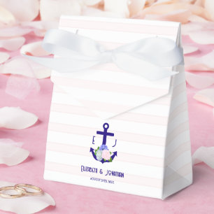 Nautische florale Streifen Hochzeit Geschenkschachtel