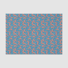 Nautische Garnelen und Coral Aqua Blaues Muster Seidenpapier