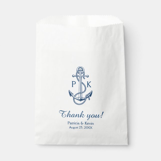 Nautische Gastgeschenk Hochzeit | Ankerbeutel Geschenktütchen (Vorderseite)