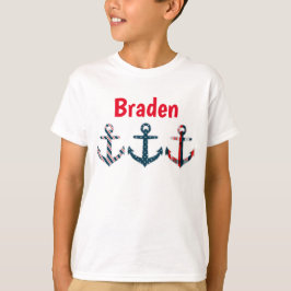 Nautische Gemusterte Anker Personalisierter T - Sh T-Shirt