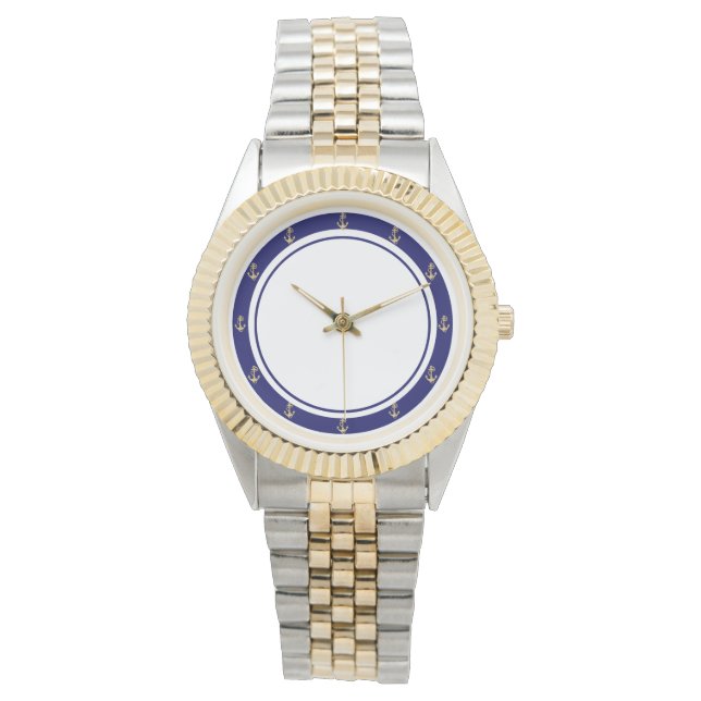 Nautische Gewohnheit der goldenen Verankerung Armbanduhr (Vorderseite)