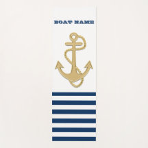 Nautische, goldene Anker blaue Streifen Bath
