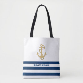 Nautische, goldene Anker blaue Streifen der Marine Tasche