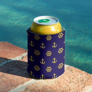 Nautische/goldene/Schiffsanker und blau (Rad/Marin Dosenkühler