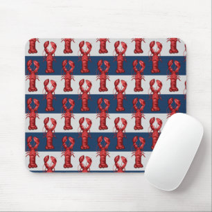 Nautische Harnstuben auf Navy Blue und Gray Stripe Mousepad