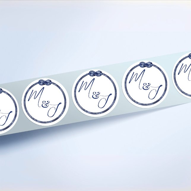 Nautische Hochzeit an der Küste Runder Aufkleber (Von Creator hochgeladen)